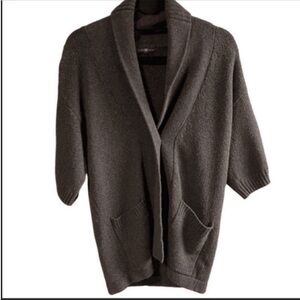 Gap wool blend drop sleeves oversized one button chunky knit open sweater. Sm